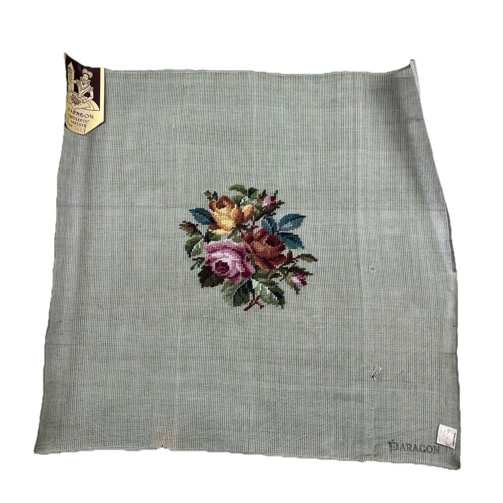Paragon Needlepoint Tapestry Finished Floral Piece Art. 2100 B 7145 Embroidery